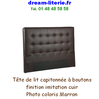 Tête de Lit droite 160cm Capitonnée à boutons av fixations.