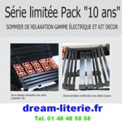 Pack 10 ans relaxation électrique sommiers Duo 160x200 + Matelas Turin+Kit Decor+pieds