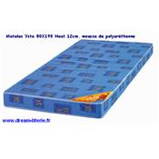 Matelas Ysta mousse de polyuréthanne 80x190 Haut.12 cm