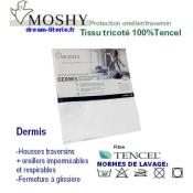 DERMIS Housse traversin-oreiller imperméable et respirable. Fermeture à glissière.