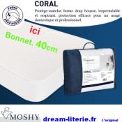 Coral Bonnet jusqu'à 40cm Protège-Matelas Imperméable Respirant .