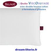 Viscovoyage, Oreiller mémoire de forme 23x43CM avec sac transport.