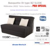 Banquette-lit Millésime 2022 (BZ+MatSIMMONS+Couette+2coussins)