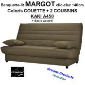 CLIC-CLAC MARGOT 2, Couchage 140x190CM Mat.SOFAFLEX HD26kg/m3 Haut.13cm.