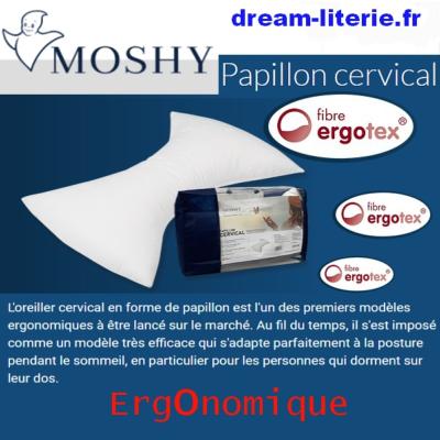 PAPILLON CERVICAL - Oreiller ergonomique Fibre ERGOTEX. 