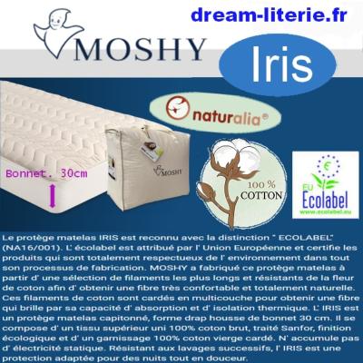 IRIS Protège matelas  capitonné 100% Coton Naturel. 