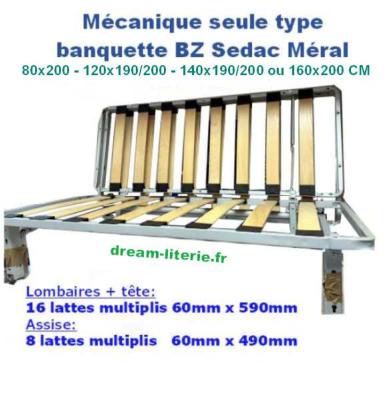 Mecanique LUXE type BZ ou accordéon, Banquette-lit  largeur au choix