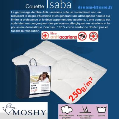 ISABA Couette 250g/m2 Fibres anti-acariens.